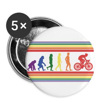 The evolution of cycling - Buttons large 2.2''/56 mm (5-pack) - white - Front
