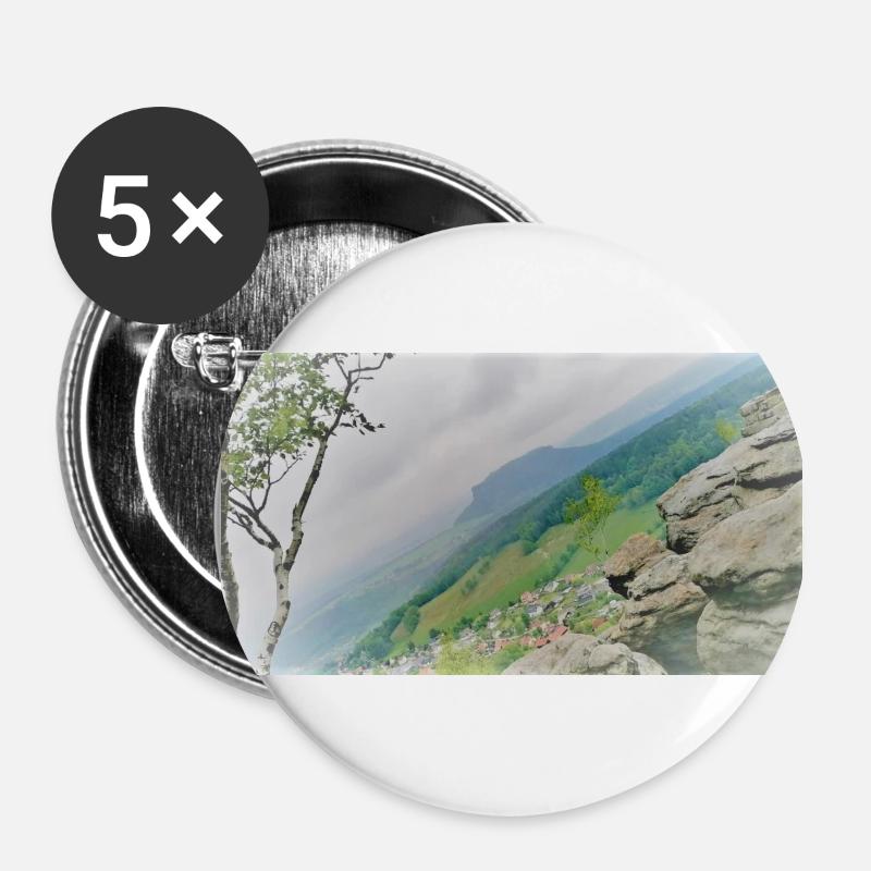 Mountains, nature, air - Buttons large 2.2''/56 mm (5-pack) - white