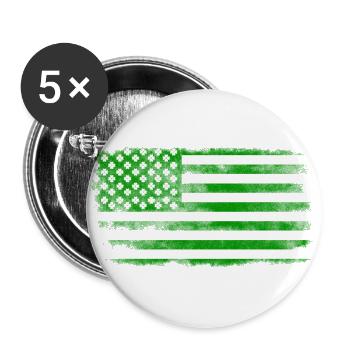 Irish American Saint Patrick's Day Flag Washed - Buttons large 2.2''/56 mm (5-pack) - white - Front