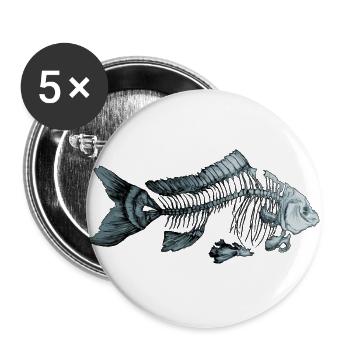Blue Fish - Buttons groß 56 mm (5er Pack) - Weiß - Vorne