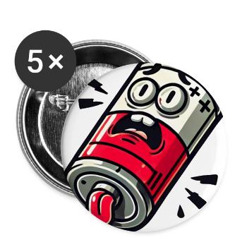 Low Battery Mom Funny Parent Design - Buttons large 2.2''/56 mm (5-pack) - white - Front