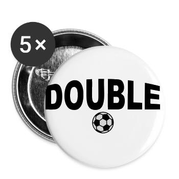 15 Double Bayern Fussball 2c Fußball - Buttons groß 56 mm (5er Pack) - Weiß - Vorne