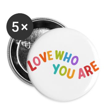 Liebe wen du willst - Buttons groß 56 mm (5er Pack) - Weiß - Vorne