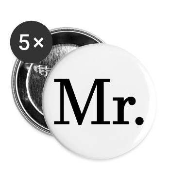 Mr. Matching Couple Engagement Wedding Honeymoon - Buttons large 2.2''/56 mm (5-pack) - white - Front
