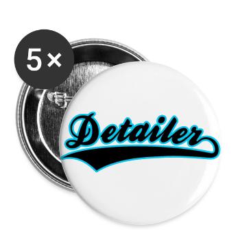 Auto Detailer Autoliebhaber Fahrzeug Aufbereiter - Buttons groß 56 mm (5er Pack) - Weiß - Vorne