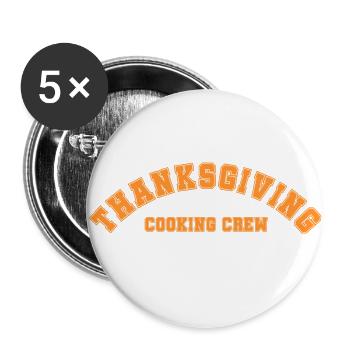 Thanksgiving Cooking Crew Familien Outfit - Buttons groß 56 mm (5er Pack) - Weiß - Vorne