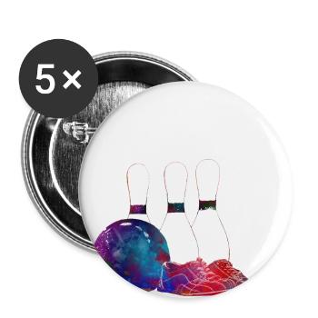 Bowling sport article #bowling #sport - Buttons large 2.2''/56 mm (5-pack) - white - Front
