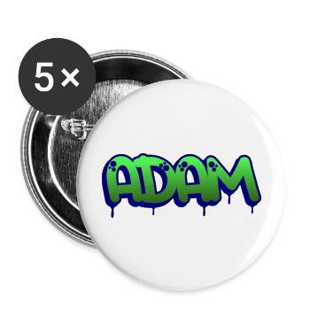 Graffiti Prénom Adam - Lot de 5 grands badges (56 mm) - blanc - Devant