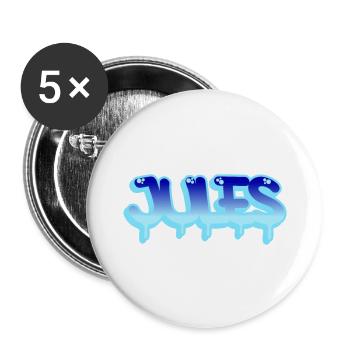 Graffiti first name Jules - Buttons large 2.2''/56 mm (5-pack) - white - Front