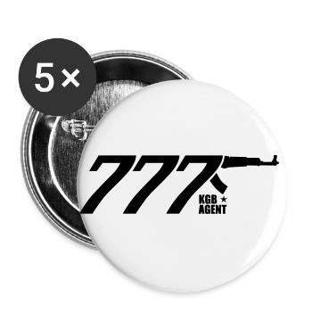 96 KGB AGENT 777 Stern Russland Russia звезда - Buttons groß 56 mm (5er Pack) - Weiß - Vorne