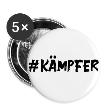 # Kämpfer - Glücksbringer Mut Kraft - Buttons groß 56 mm (5er Pack) - Weiß - Vorne
