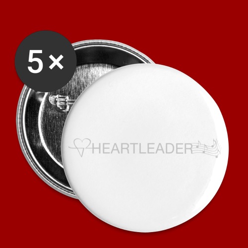 Heartleader Charity (weiss/grau) - Buttons groß 56 mm (5er Pack)