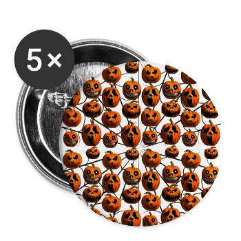 Vielfalt der Kürbisse | Lustiges Halloween Design - Buttons groß 56 mm (5er Pack) - Weiß - Vorne