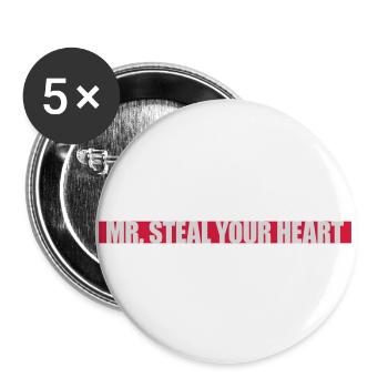 mr steal your heart - Buttons groß 56 mm (5er Pack) - Weiß - Vorne