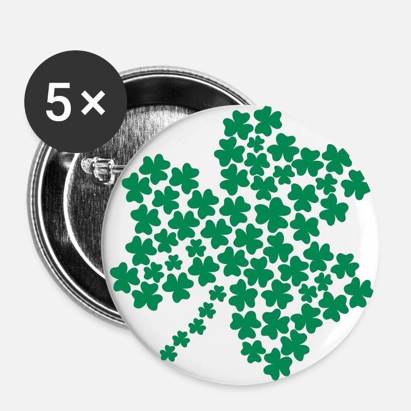 Shamrock - Buttons large 2.2''/56 mm (5-pack) - white