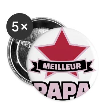 meilleur papa - Lot de 5 grands badges (56 mm) - blanc - Devant