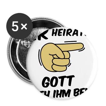 Junggesellenabschied - Team Bräutigam - JGA Crew - Buttons groß 56 mm (5er Pack) - Weiß - Vorne