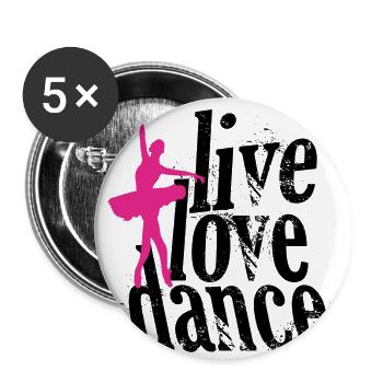 DANCE - Buttons groß 56 mm (5er Pack) - Weiß - Vorne