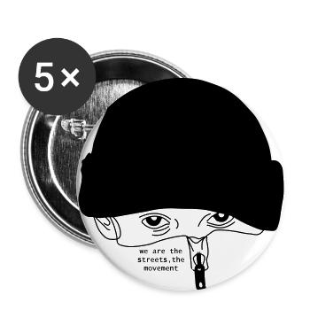 wir sind die Straßen, die Bewegung - Buttons groß 56 mm (5er Pack) - Weiß - Vorne
