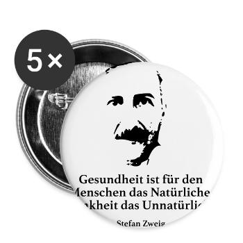 Zweig: Gesundheit ist für den Menschen das Natürl - Buttons groß 56 mm (5er Pack) - Weiß - Vorne