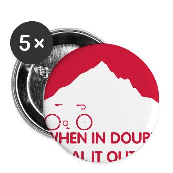 When in doubt pedal it out - For cyclists - Buttons large 2.2''/56 mm (5-pack) - white - Front