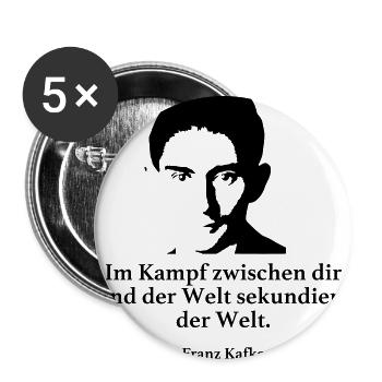 Kafka: In the fight between you and the world secondary - Buttons large 2.2''/56 mm (5-pack) - white - Front