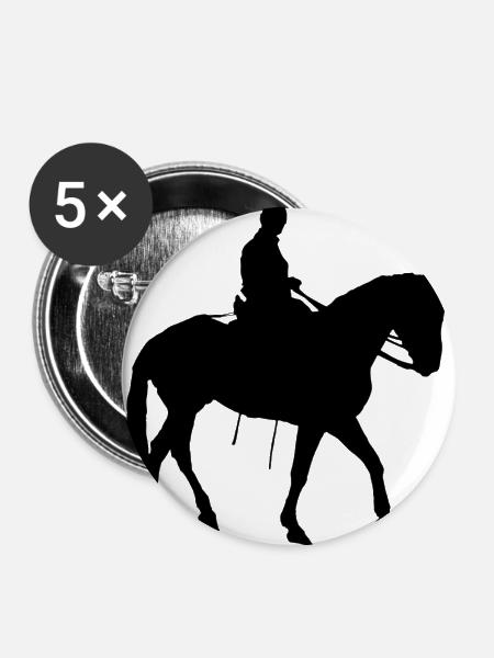 Reiter - Buttons groß 56 mm (5er Pack) - Weiß