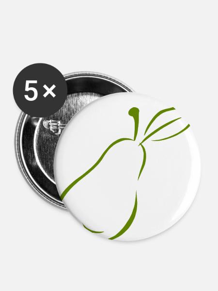 Birne - Buttons groß 56 mm (5er Pack) - Weiß