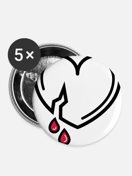 Bloody Love - Buttons large 2.2''/56 mm (5-pack) - white
