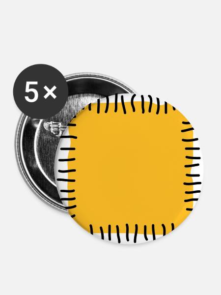 Flicken Reparatur Patchwork Stoff Nähen Naht Nadel - Buttons/Badges stor, 56 mm (5-pack) - hvid