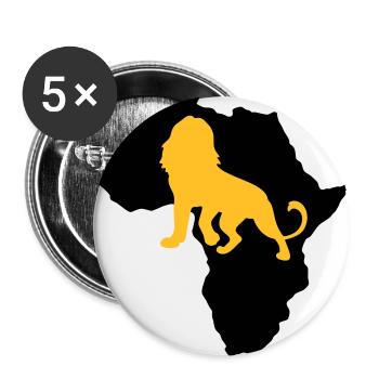Löwe Afrika Safari Kenia Serengeti Roots Reggae - Buttons groß 56 mm (5er Pack) - Weiß - Vorne