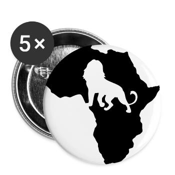 Löwe Afrika Safari Kenia Serengeti Roots Reggae - Buttons groß 56 mm (5er Pack) - Weiß - Vorne