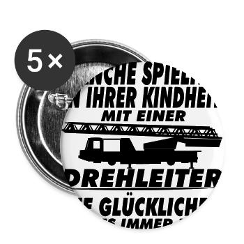 Manche spielten in ihrer Kindheit mit drehleiter - Buttons groß 56 mm (5er Pack) - Weiß - Vorne
