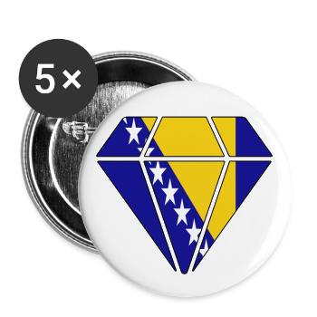 Geschenk Diamant Heimat Wurzeln Bosnien Herzegowi - Buttons groß 56 mm (5er Pack) - Weiß - Vorne