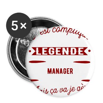Manager une légende cadeau - Lot de 5 grands badges (56 mm) - blanc - Devant