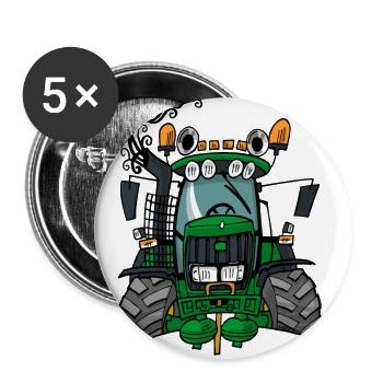 0427 grüner Traktor 6620 - Buttons groß 56 mm (5er Pack) - Weiß - Vorne