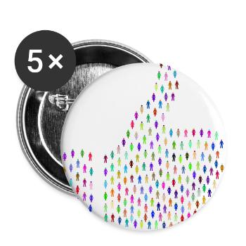 Gefällt mir! Like! Thumbs Up! - Buttons groß 56 mm (5er Pack) - Weiß - Vorne