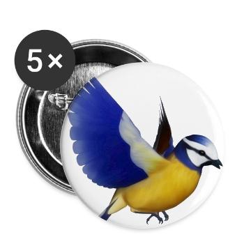 blaumeise,meise,vogel,tier - Buttons groß 56 mm (5er Pack) - Weiß - Vorne
