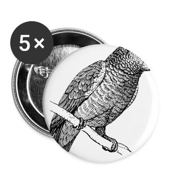 Perroquet Vintage - Lot de 5 grands badges (56 mm) - blanc - Devant
