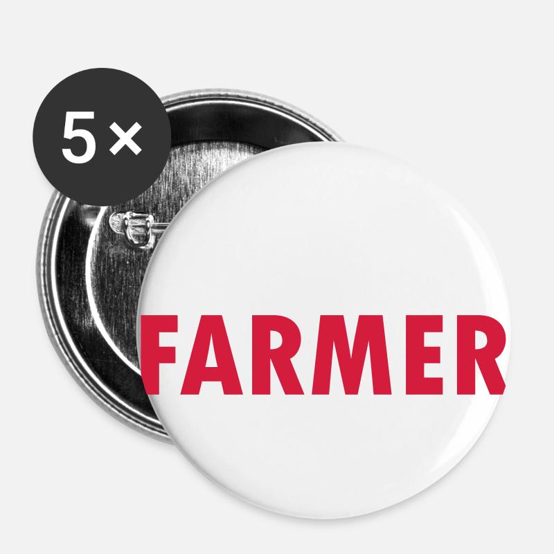 i may not be a superhero but i m a farmer-bauern - Buttons groß 56 mm (5er Pack) - Weiß