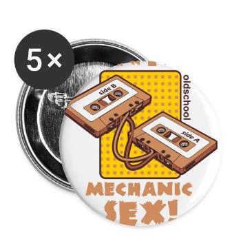 Mechanic sex, two cassettes are wound up. - Buttons large 2.2''/56 mm (5-pack) - white - Front