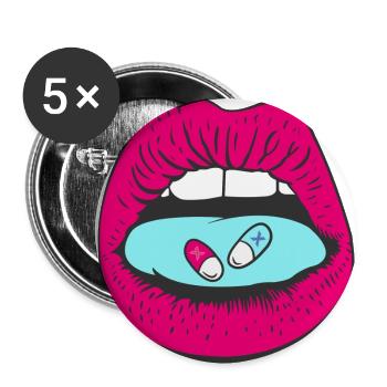 PalmX Pop art Illustration - Buttons groß 56 mm (5er Pack) - Weiß - Vorne