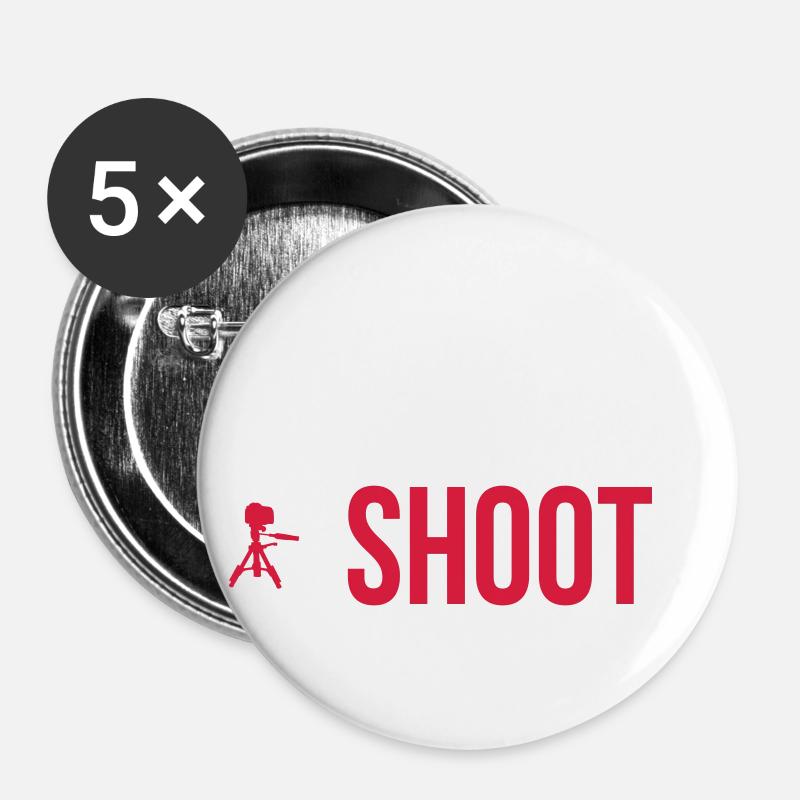 Eat Sleep Shoot Repeat - Buttons large 2.2''/56 mm (5-pack) - white