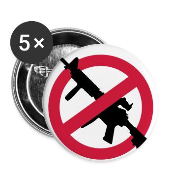 Anti Weapons Against Weapons Rifle Ban Demo Guns - Buttons large 2.2''/56 mm (5-pack) - white - Front
