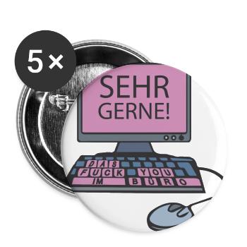 PC - Sehr gerne - pink - Buttons groß 56 mm (5er Pack) - Weiß - Vorne