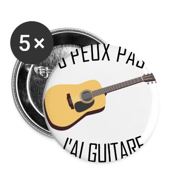 I can not have Guitar - Buttons large 2.2''/56 mm (5-pack) - white - Front