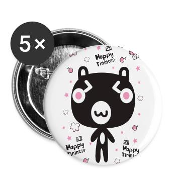 Happy tininess - Buttons groß 56 mm (5er Pack) - Weiß - Vorne