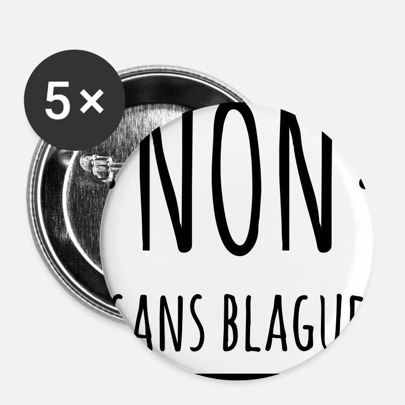 Im Ernst - Buttons groß 56 mm (5er Pack) - Weiß