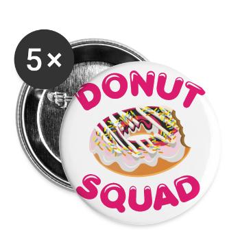 Donut Squad Doughnut Kader Lustiges Geschenk - Buttons groß 56 mm (5er Pack) - Weiß - Vorne