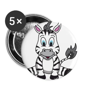 Baby Zebra - Buttons groß 56 mm (5er Pack) - Weiß - Vorne